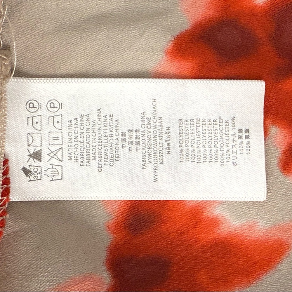 Michael Michael Kors Womans Floral Top Blouse Rusched Side Short Sleeve Size 8 - Picture 9 of 10